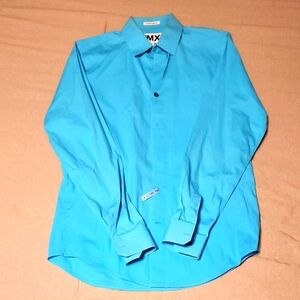 Men's Express 1MX Extra Slim Fit Blue Button-down